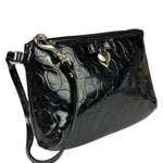 Coach Black Patent Leather Heart & Bow Wristlet