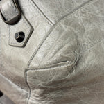 Balenciaga Grey Lambskin Day Moto Hobo Bag