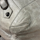 Balenciaga Grey Lambskin Day Moto Hobo Bag