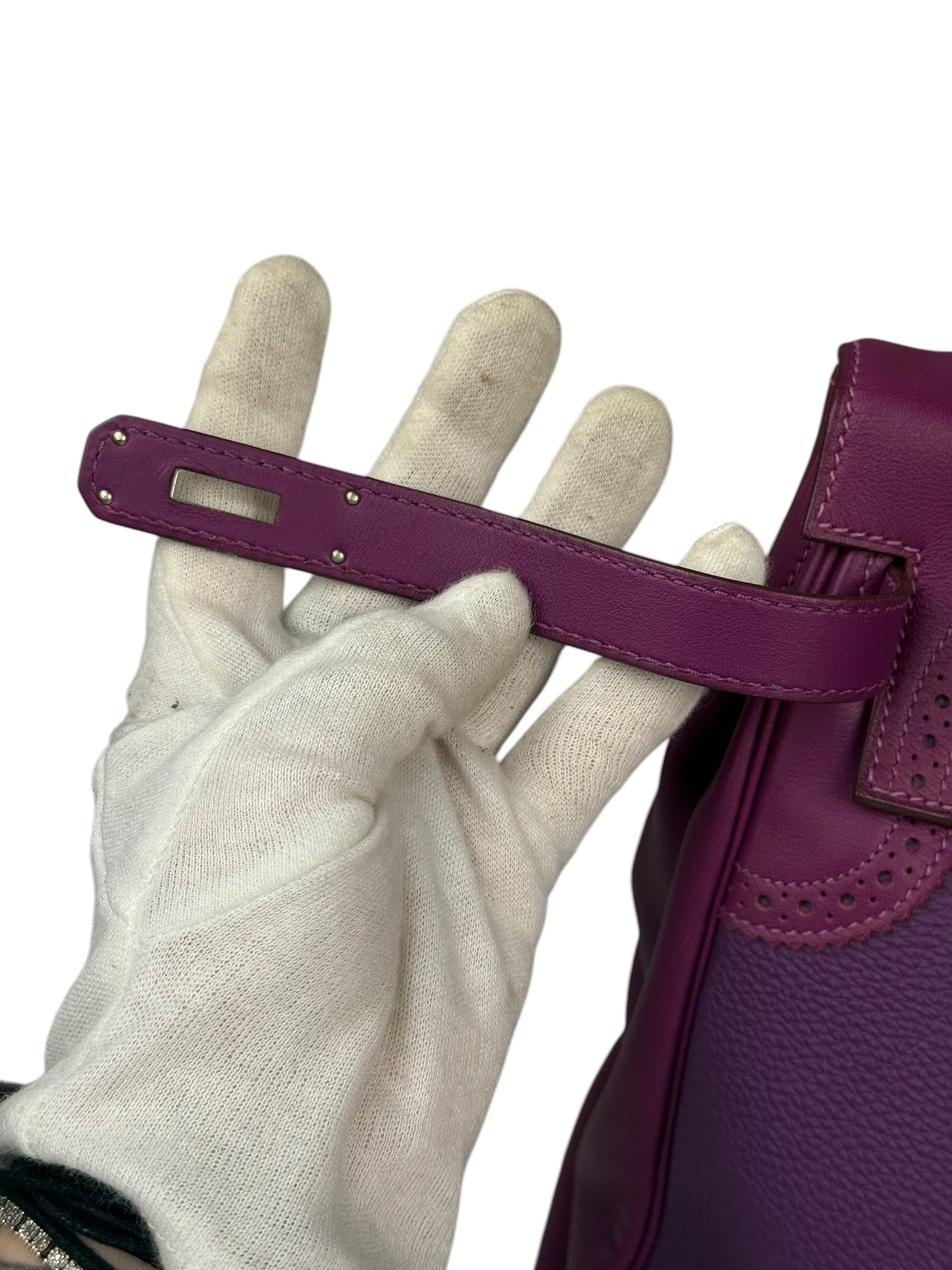 Hermes Kelly 35 Purple Ghillies Swift Togo Leather Handbag 2015