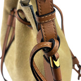 Loewe Brown/Beige Suede/Leather Trim Horseshoe Shoulder Bag