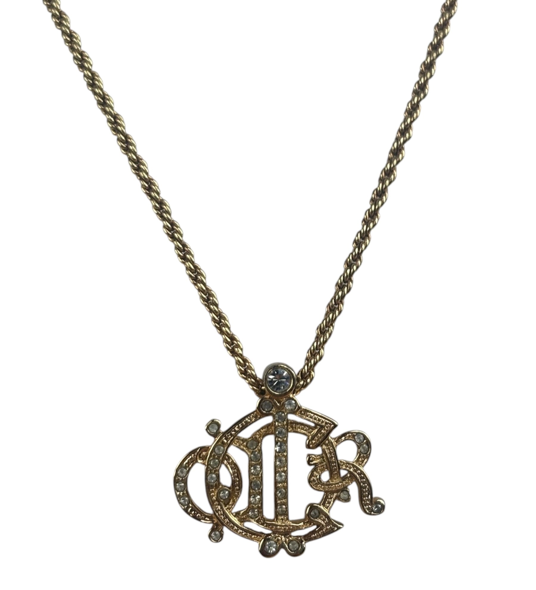 Christian Dior Vintage Interlocking Monogram Pendant Necklaces