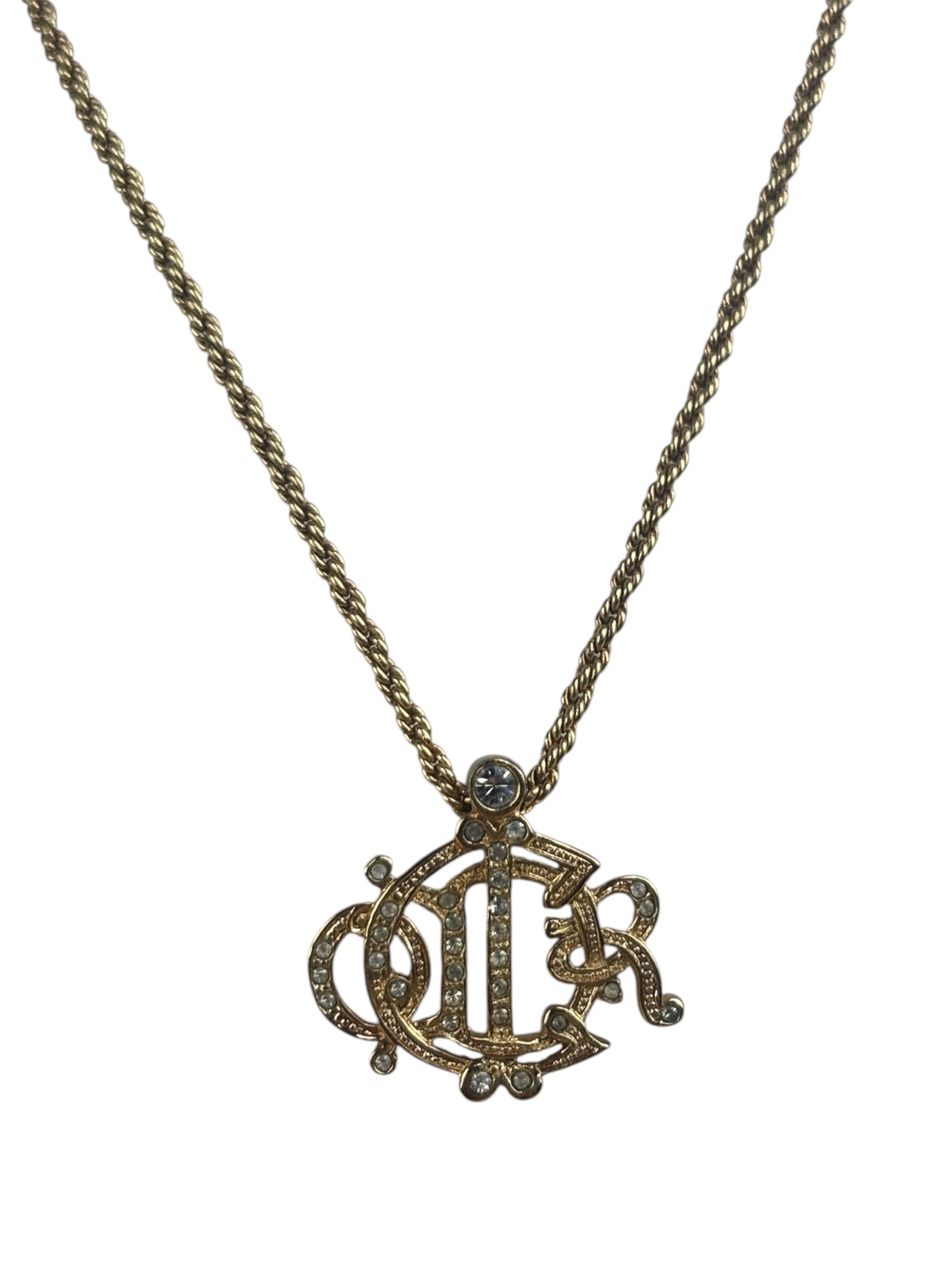 Christian Dior Vintage Interlocking Monogram Pendant Necklaces