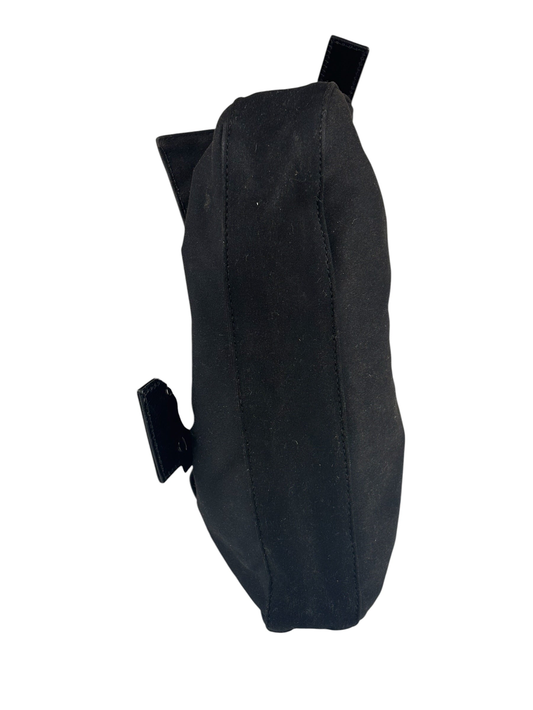 Fendi Black Nylon Mamma Baguette Handbag