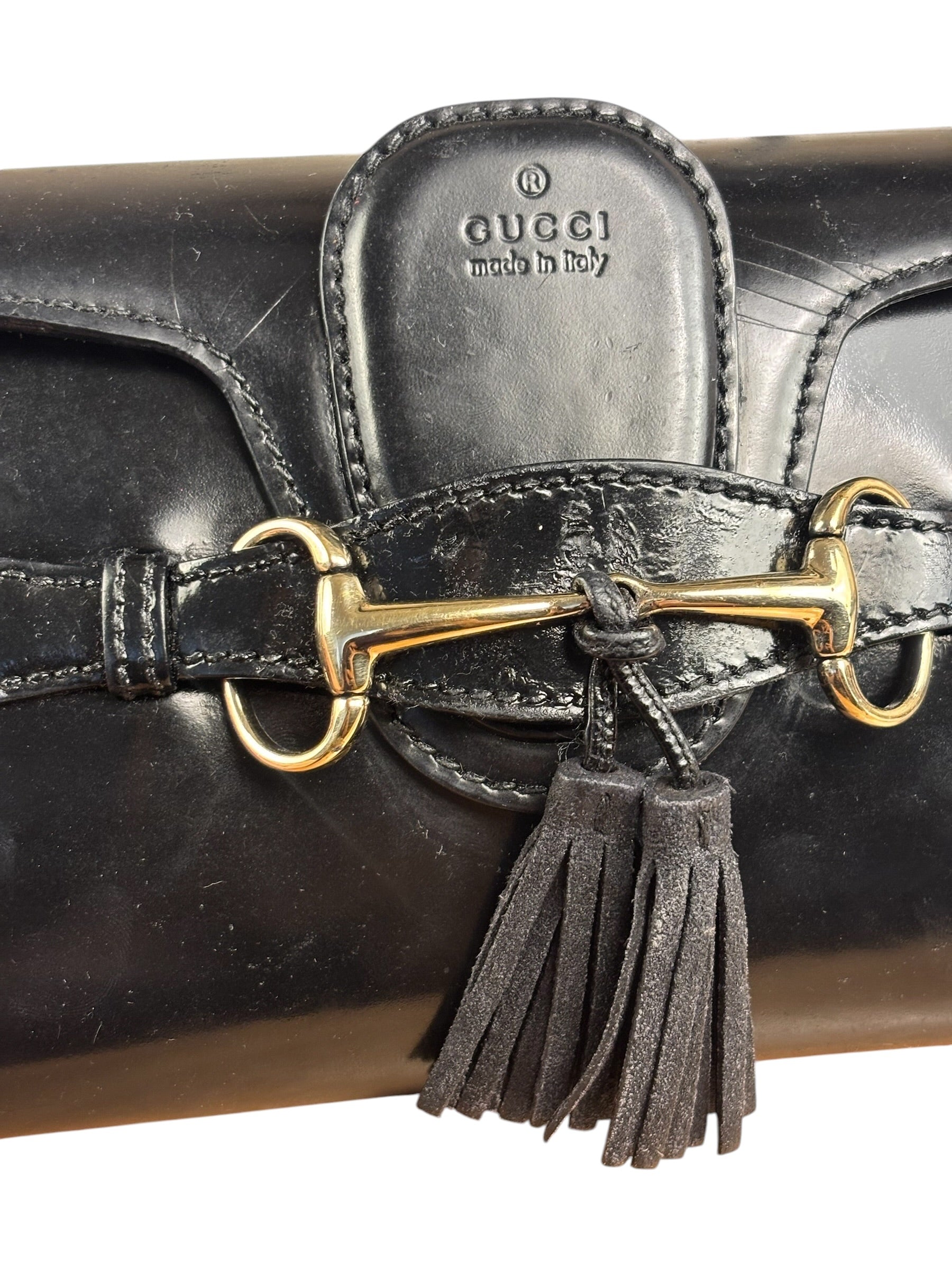 Gucci Black Leather Small Emily Chain Shoulder Bag