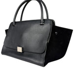 Celine Black Leather/Suede Trapeze Medium Handbag