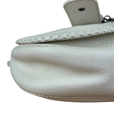 Christian Dior White Leather Gaucho Double Saddle Shoulder Bag