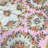Christian Dior Baby Pink Flower Pattern Silk Scarf