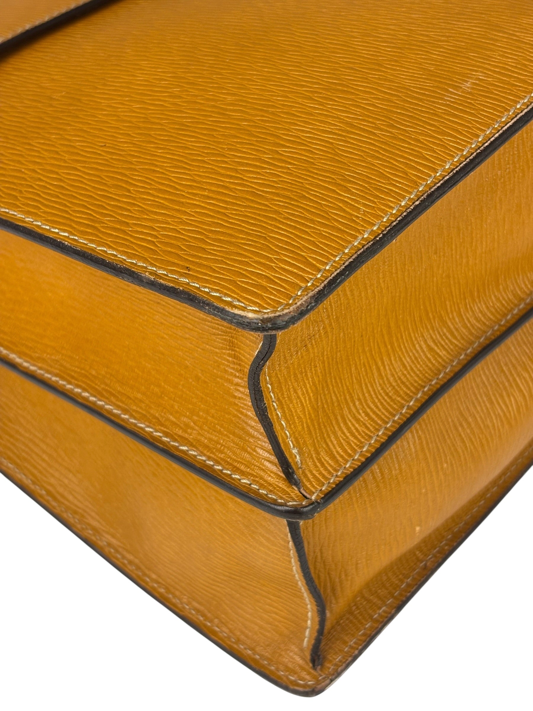 Salvatote Ferragamo Brown Leather Flap Briefcase