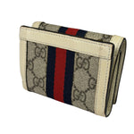 Gucci Beige Leather Trim Ophidia GG Supreme Card Case