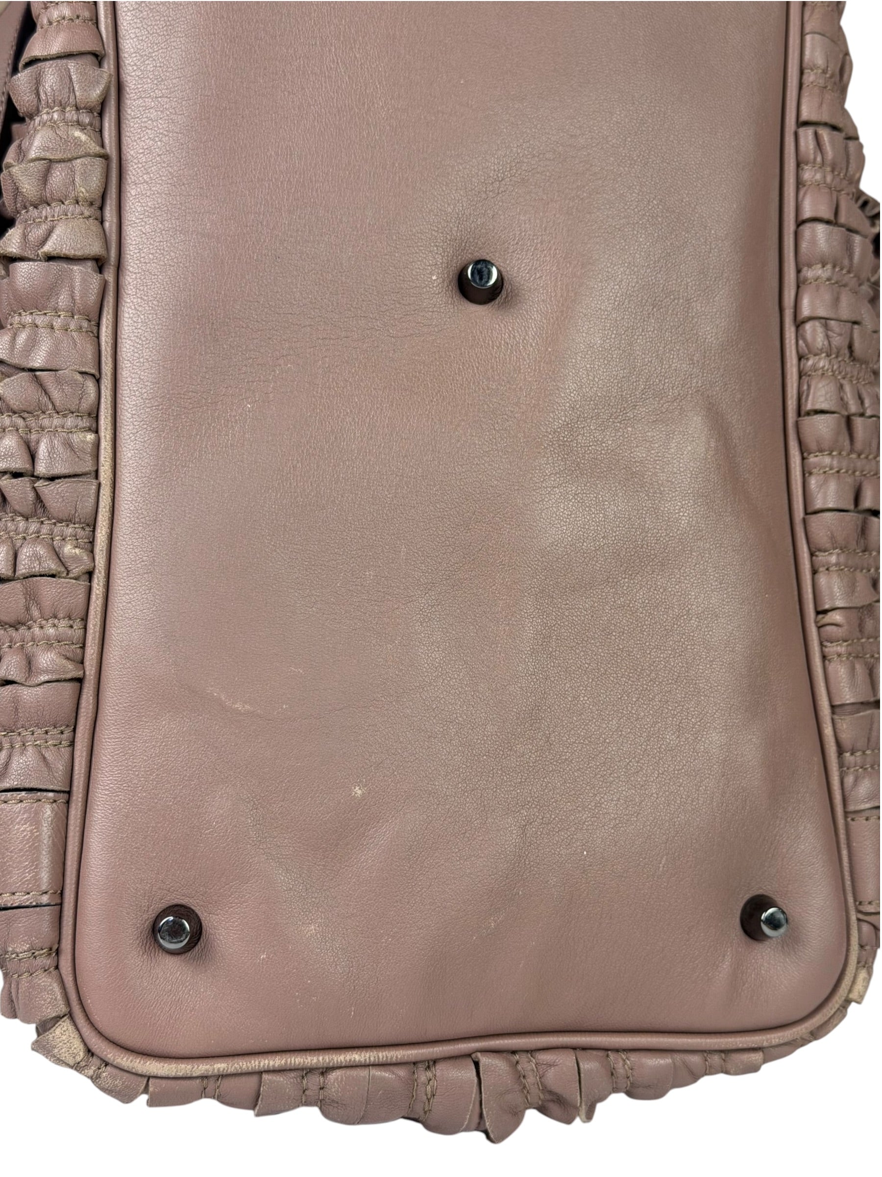 Burberry Purple Leather Ruffled Lowery Bag