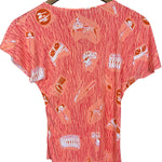 Fendi Tessuto Nylon Orange Graphic Top
