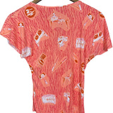 Fendi Tessuto Nylon Orange Graphic Top