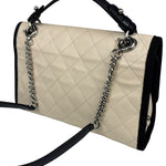 Chanel White Caviar Quilted Top Handle Flap Bag 2018