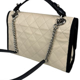 Chanel White Caviar Quilted Top Handle Flap Bag 2018