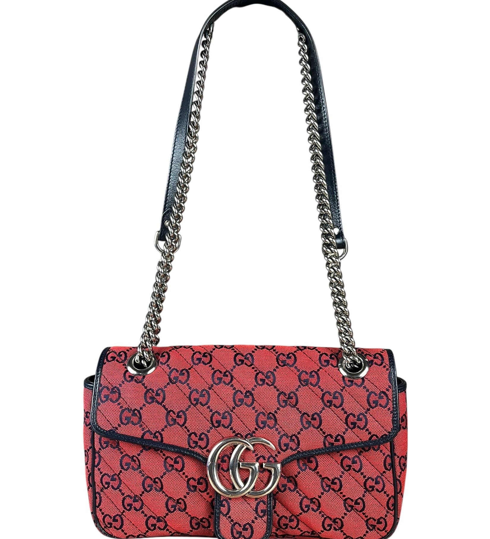 Gucci GG Red Marmont Flap Chain Shoulder Bag