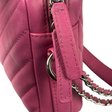 Chanel Pink Chevron Leather Promenade Chain Shoulder Bag 2018