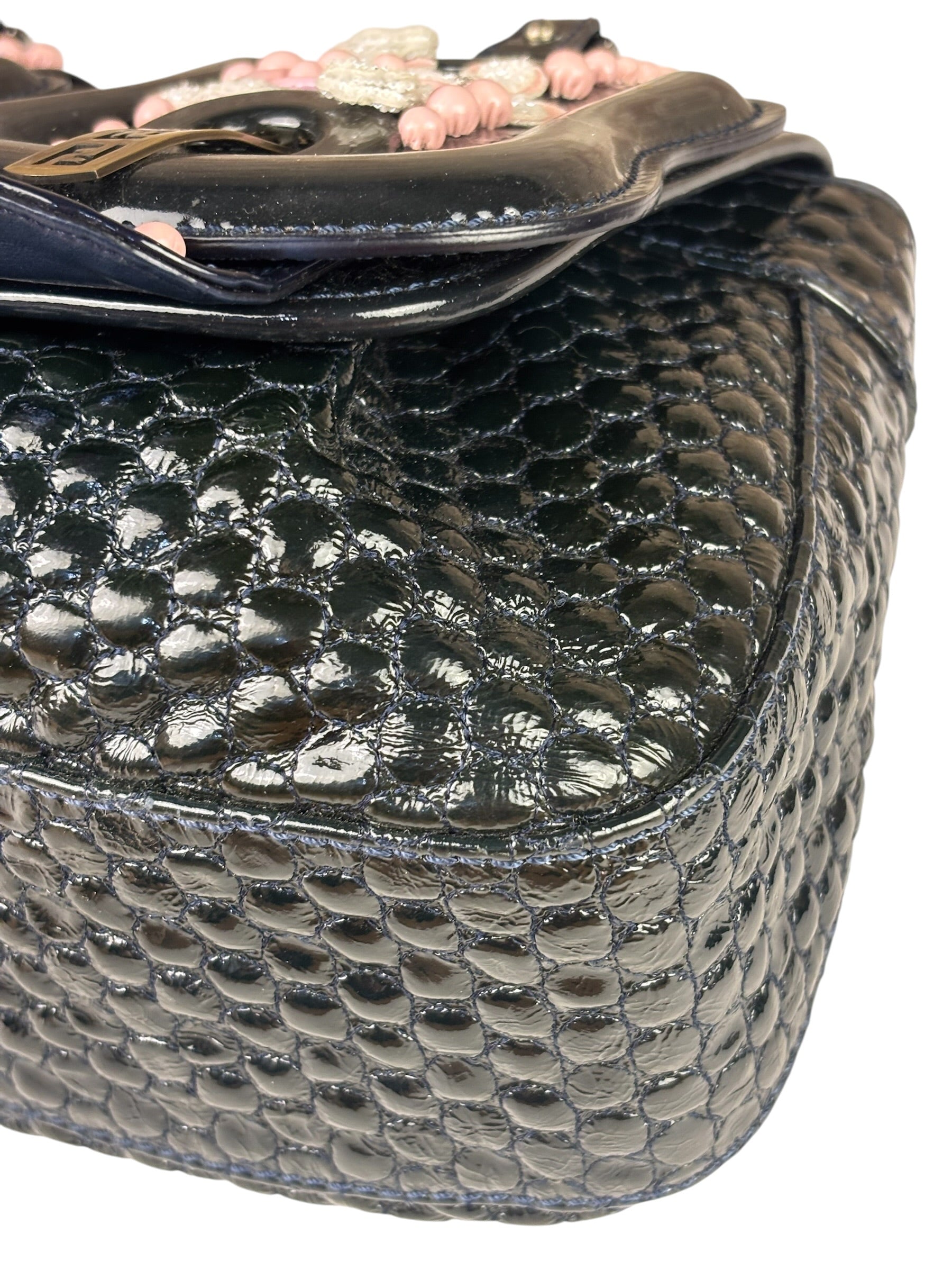 Fendi Patent Leather Romanesque B Buckle Bag