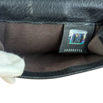 Fendi FF Black Canvas Leather Trim Compact Wallet
