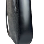 Salvatore Ferragamo Vintage Black Lizard Embossed Leather Pochette