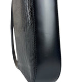 Salvatore Ferragamo Vintage Black Lizard Embossed Leather Pochette