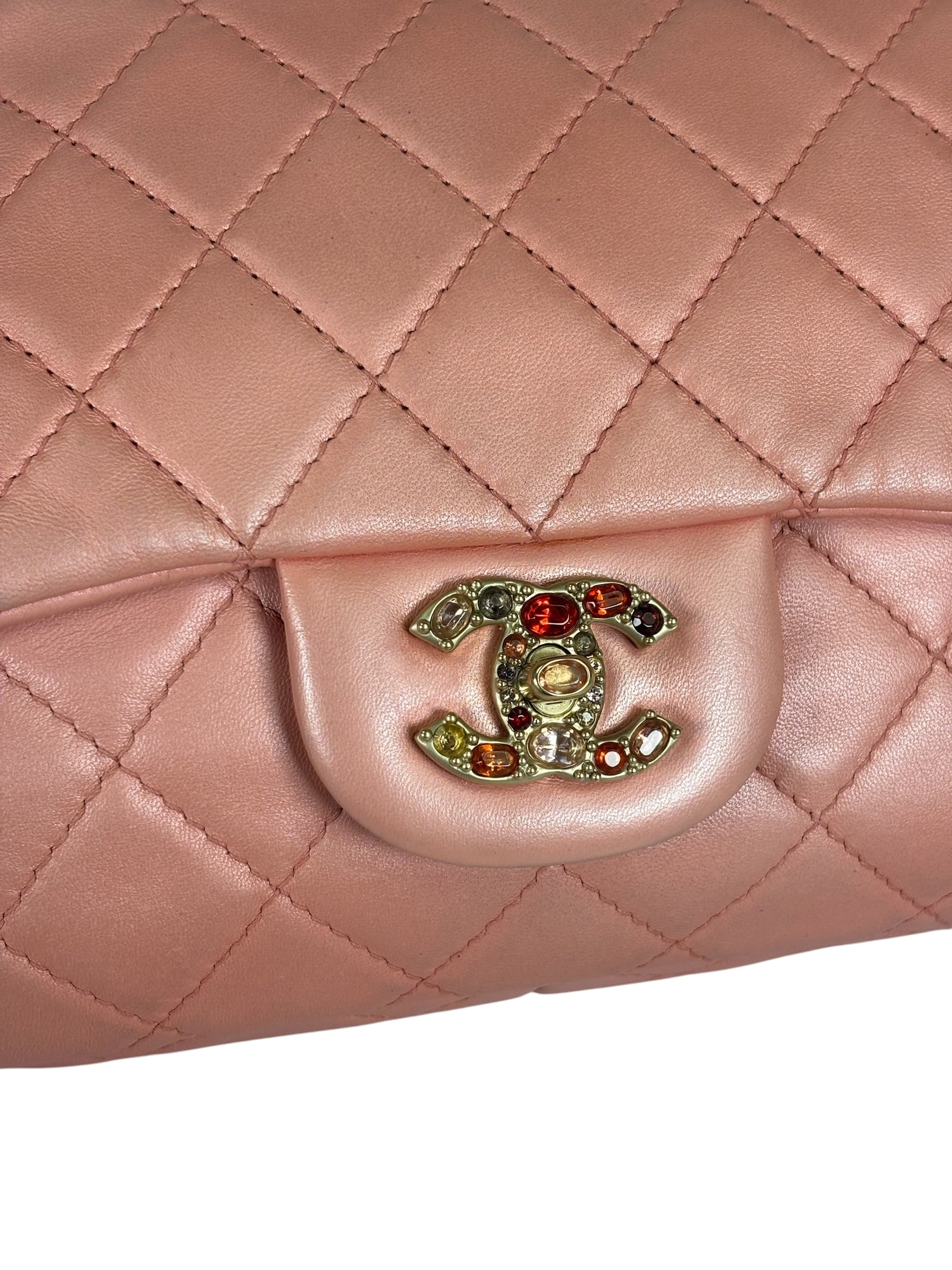 Chanel Pink Quilted Lambskin Precious Jewel Flap Bag 2010