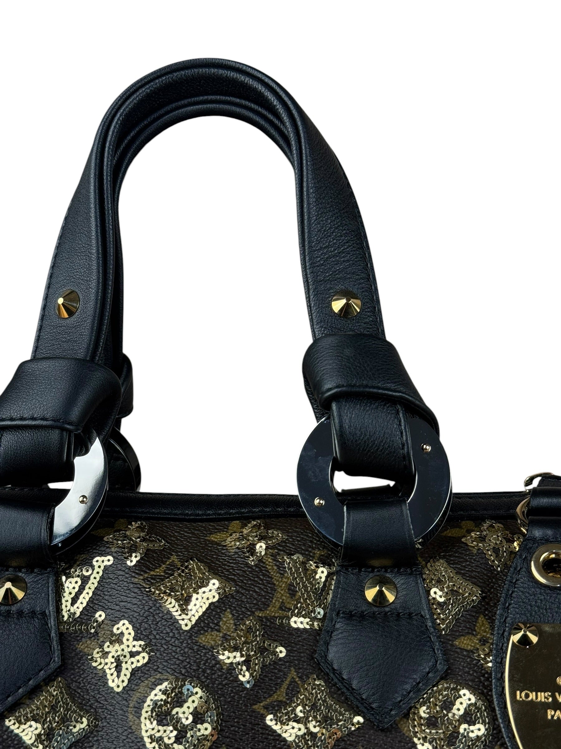 Louis Vuitton Gold Sequins Monogram Speedy Eclipse 30