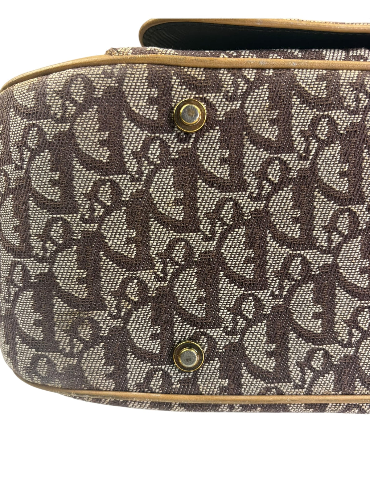 Christian Dior Beige/Brown Trotter Double Saddle Bowler Bag