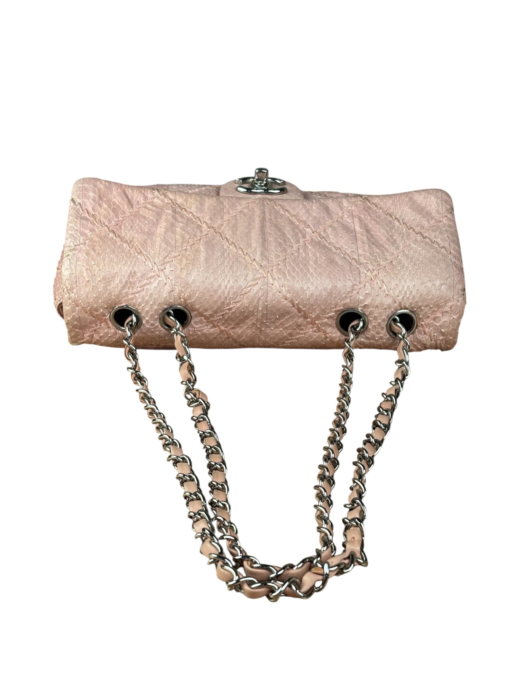 Chanel Pink Leather Small Unlimited Stitch Flap Shoulder Bag 1999