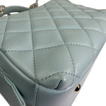 Chanel Light Blue Quilted Lambskin Top Handle Vanity Case 2019