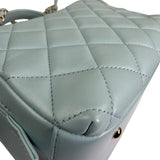 Chanel Light Blue Quilted Lambskin Top Handle Vanity Case 2019