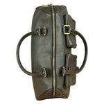 Burberry Vintage Brown Pebbled Leather Double Pocket Satchel Handbag