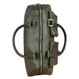 Burberry Vintage Brown Pebbled Leather Double Pocket Satchel Handbag
