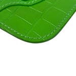 Balenciaga Neon Green Crocodile-Embossed Coin/Card Holder