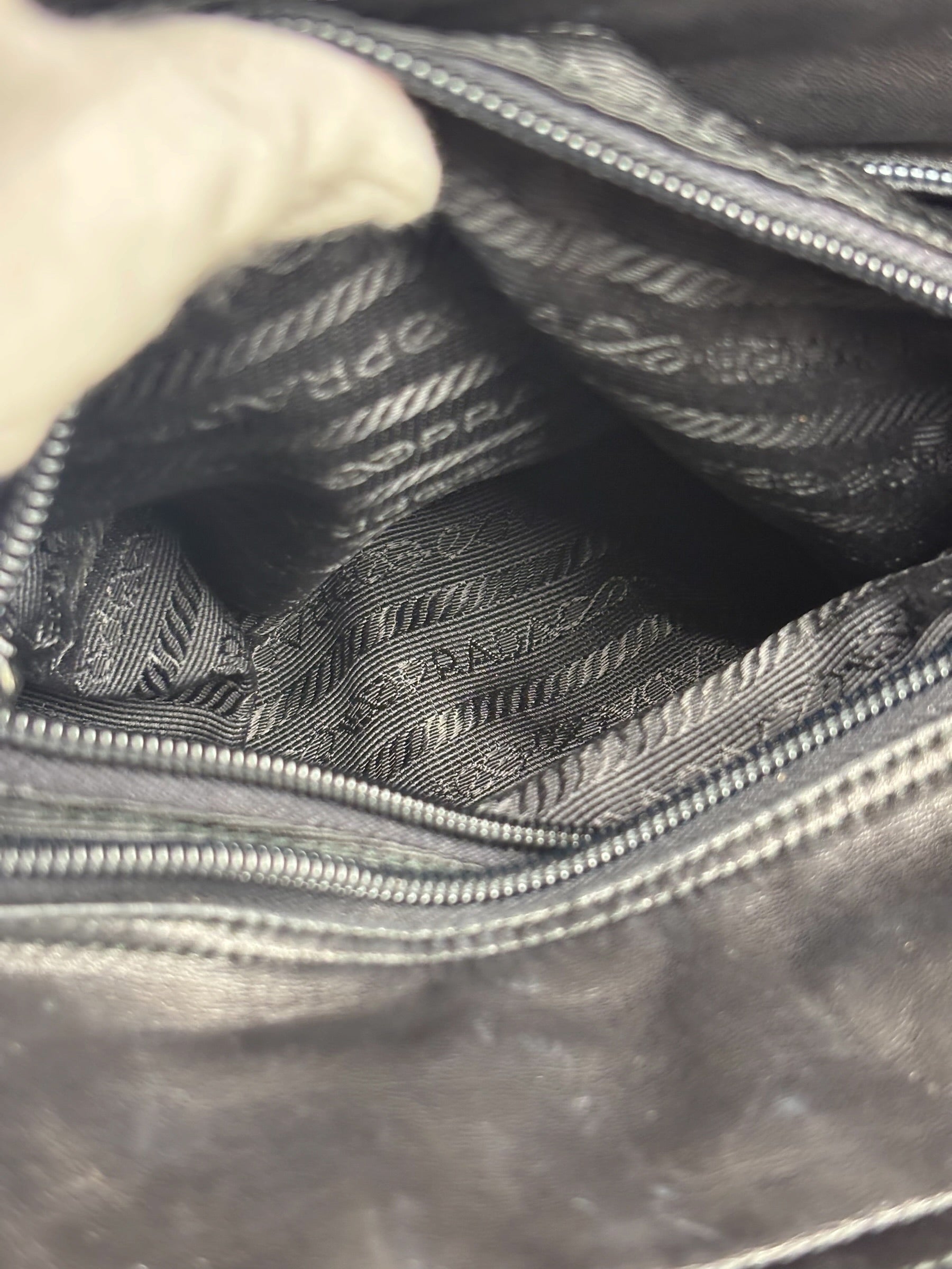 Prada Vintage Black Leather Tote Bag