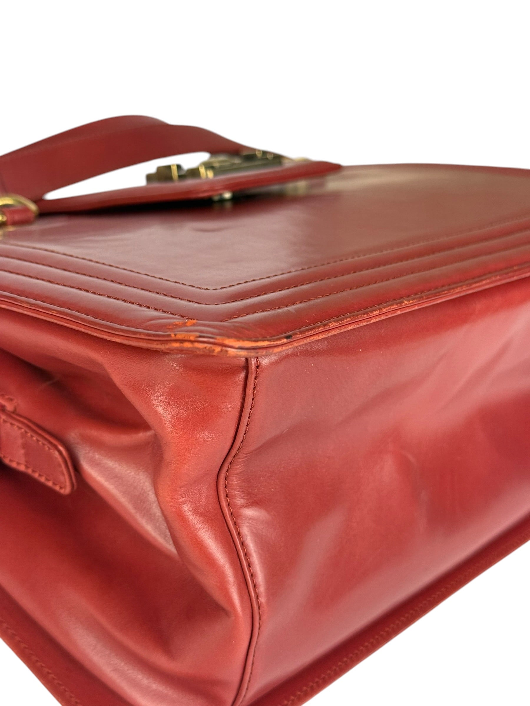 Chanel Red Leather Large Jetsetter Boy 2Way Handbag 2011