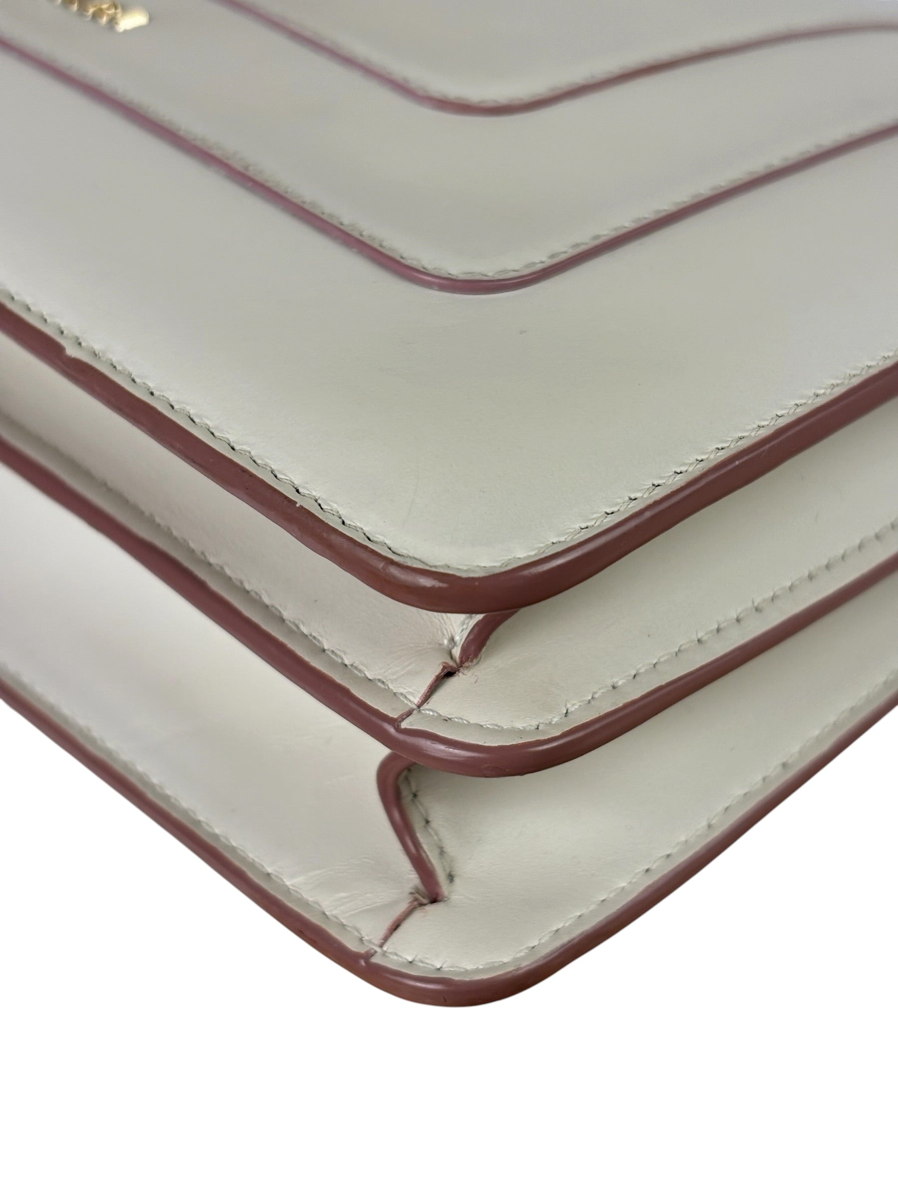 Bvlgari White/Pink Leather Serpenti Forever Shoulder Bag