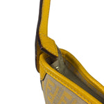 Fendi Yellow Leather Trim Zucca Crossbody Bag
