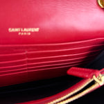 Saint Laurent Red Quilted Leather Vicky Flap Shoulder Bag