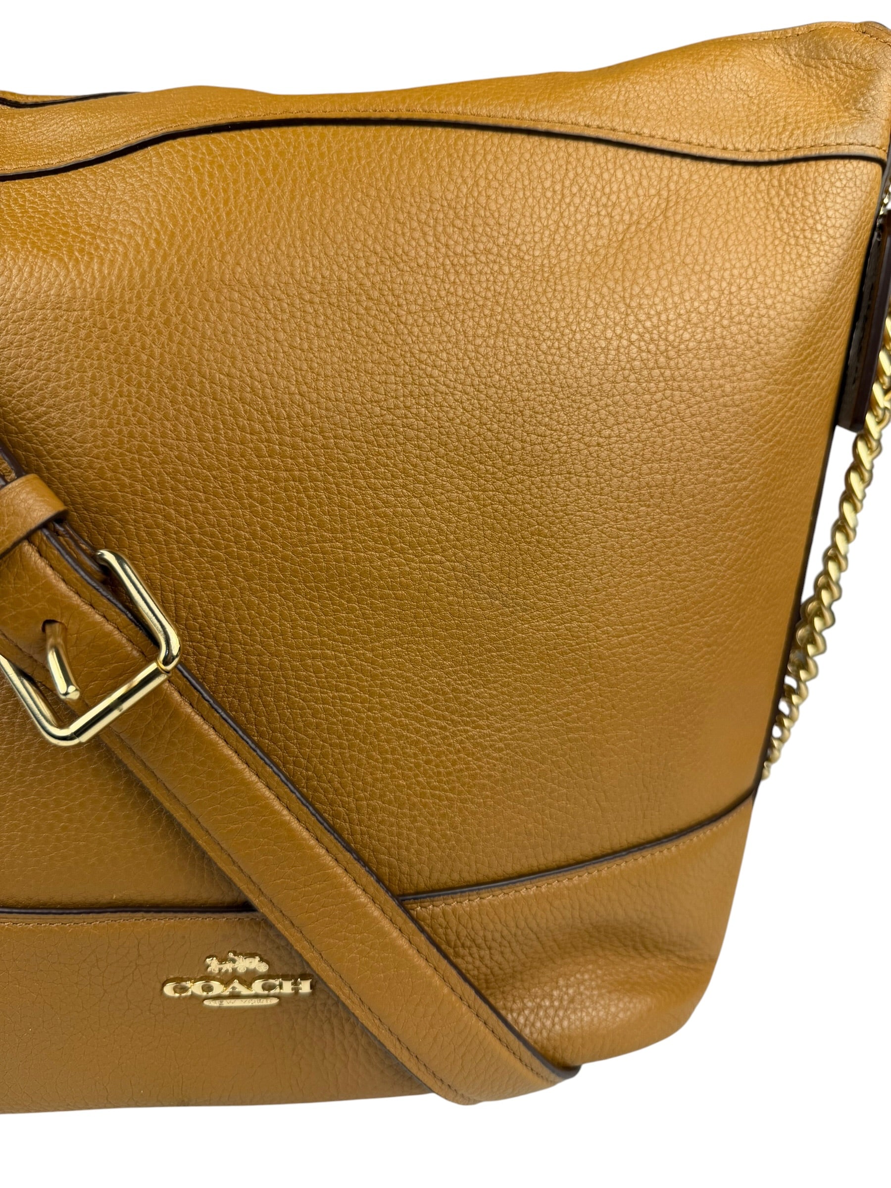 Coach Camel Leather Paxton Bucket Crossbody