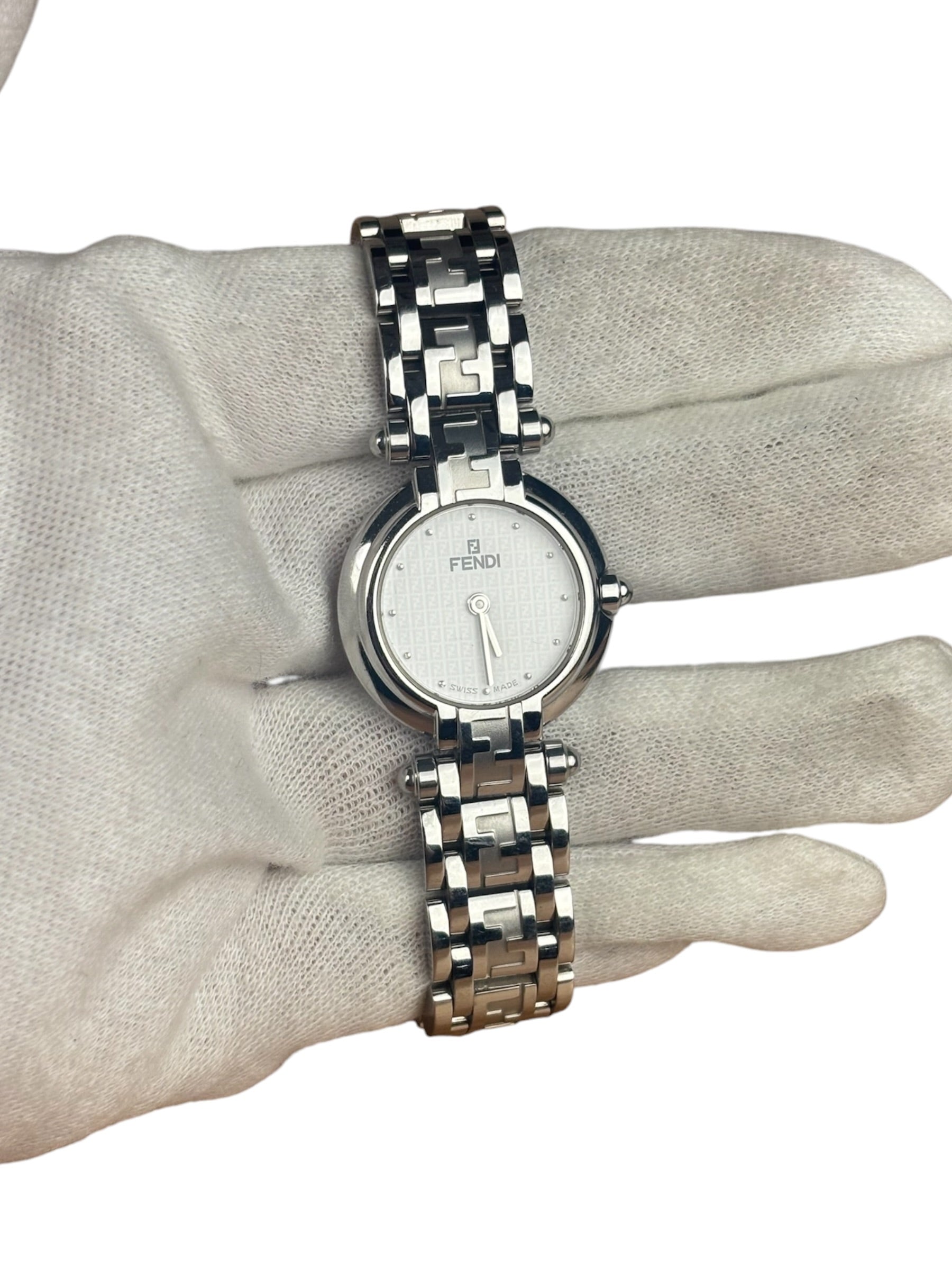 Fendi White Dial Stainless Steel Bracelet Wristwatch