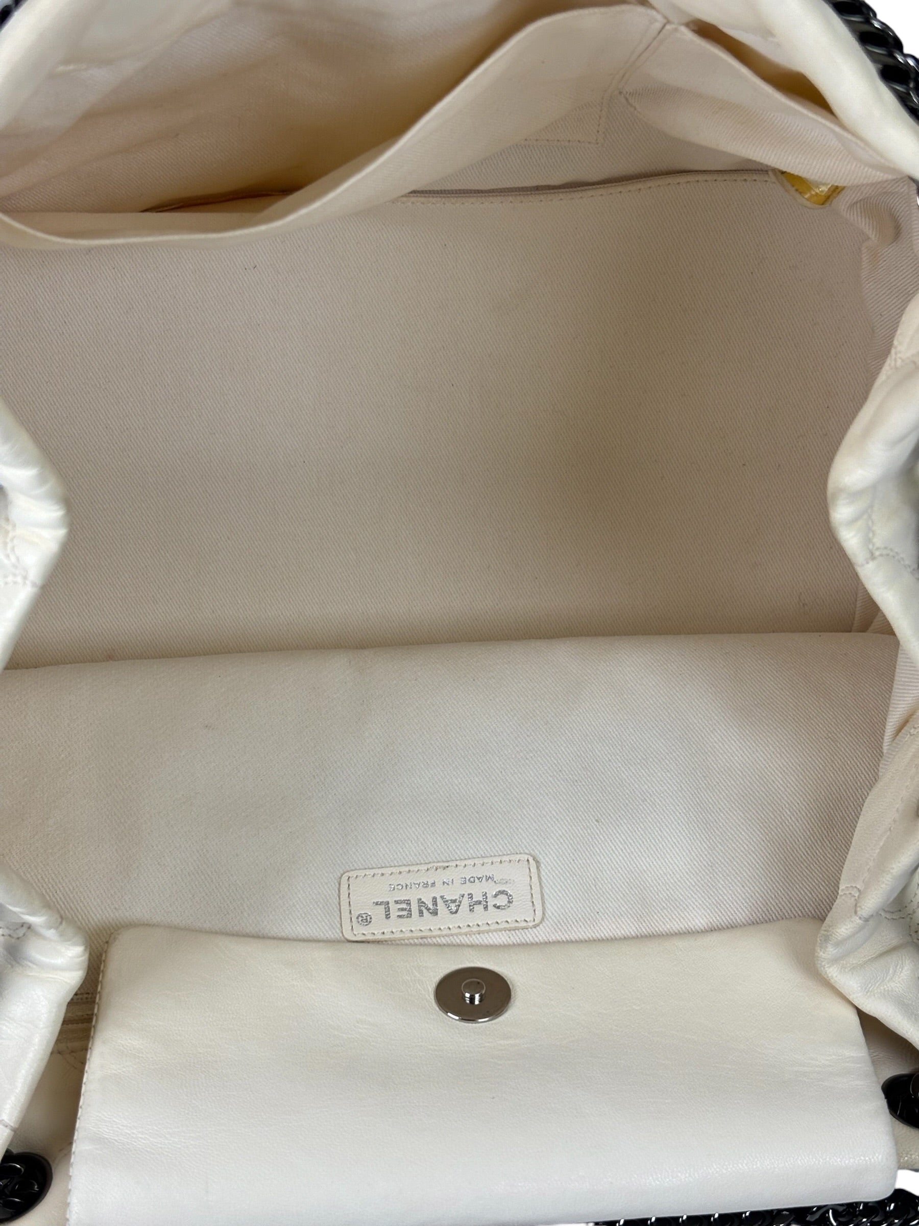 Chanel Beige Quilted Leather  Chain Shoulder Bag 2008
