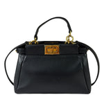 Fendi Black Leather Nano Peekaboo Two-Way Bag