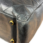 Chanel Vintage Black Quilted Leather Grand Shopping Tote/Shoulder Bag-1990