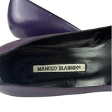 Manolo Blahnik Purple/Black Bow Kitten Heels