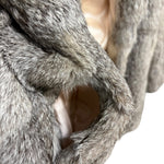 Vintage Grey Rabbit Fur Pink Liner Coat (Tagged 11)