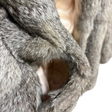 Vintage Grey Rabbit Fur Pink Liner Coat (Tagged 11)