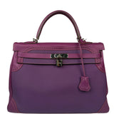 Hermes Kelly 35 Purple Ghillies Swift Togo Leather Handbag 2015