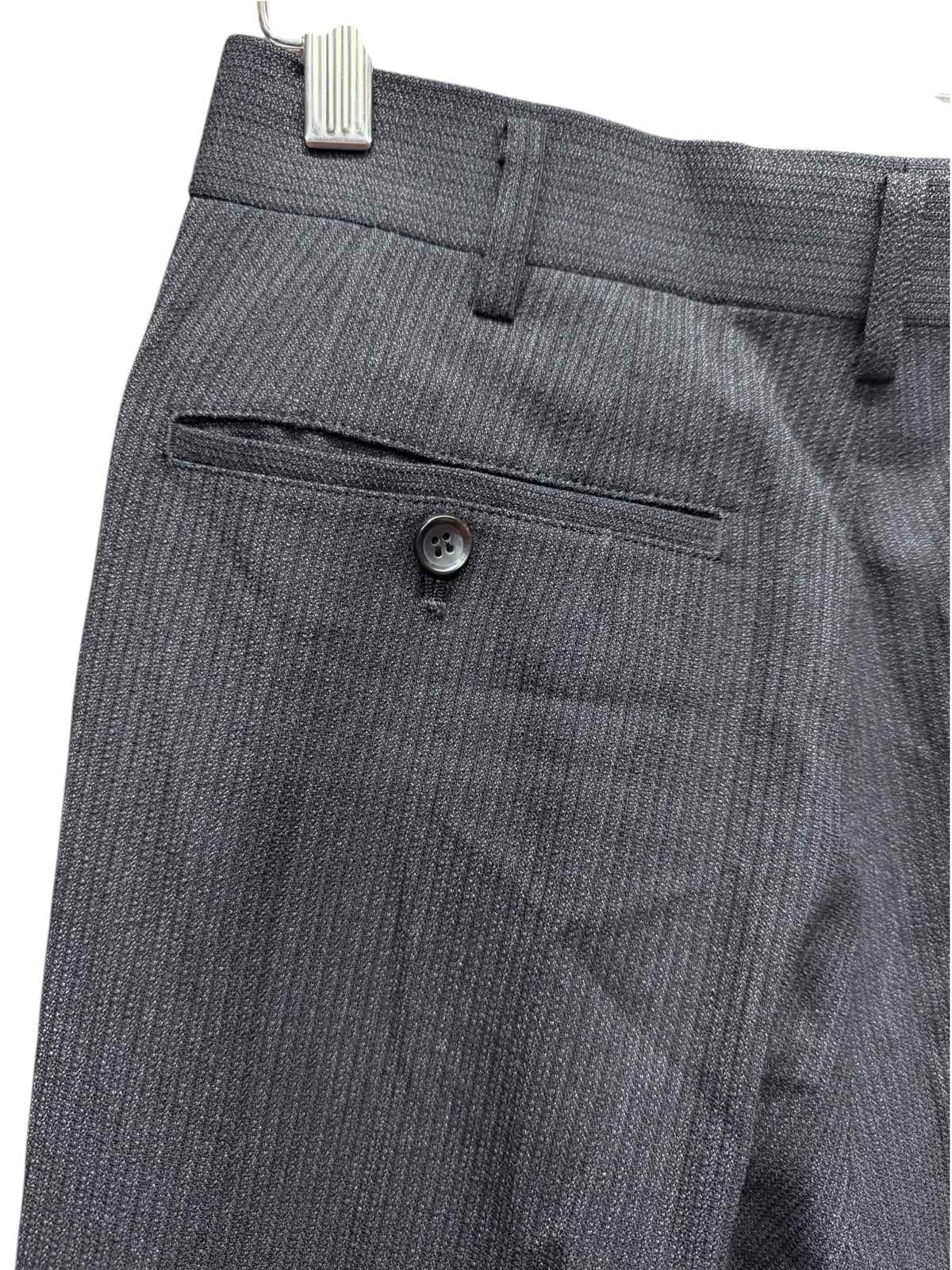 CDG 4-Pocket Pleated Greyish Dark Navy Wool Trousers