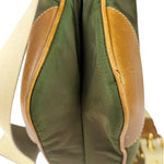 Prada Green/Brown Nylon/Leather Trim Crossbody Bag